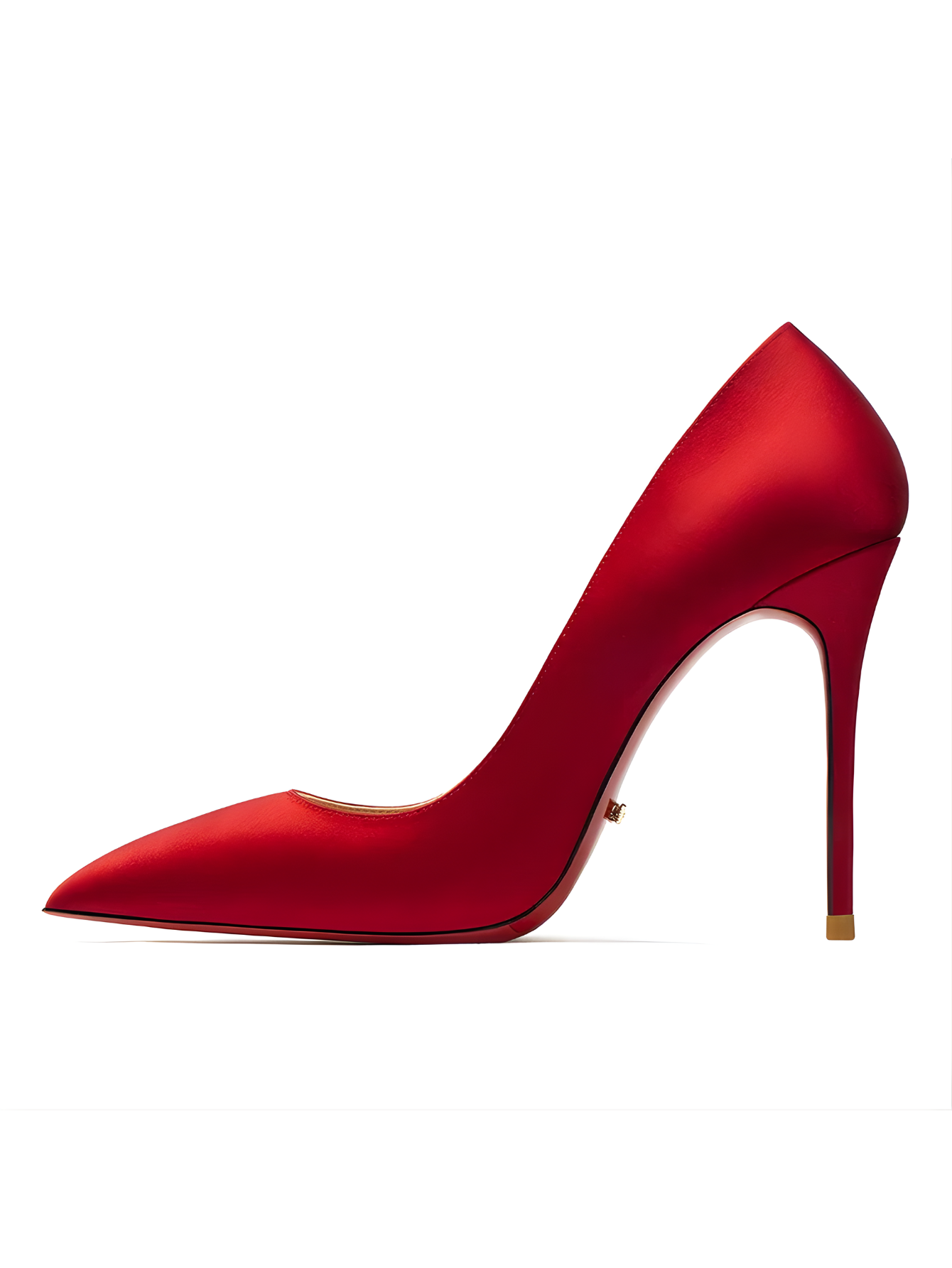 Elegant Red Pointed Toe Silk High Heels