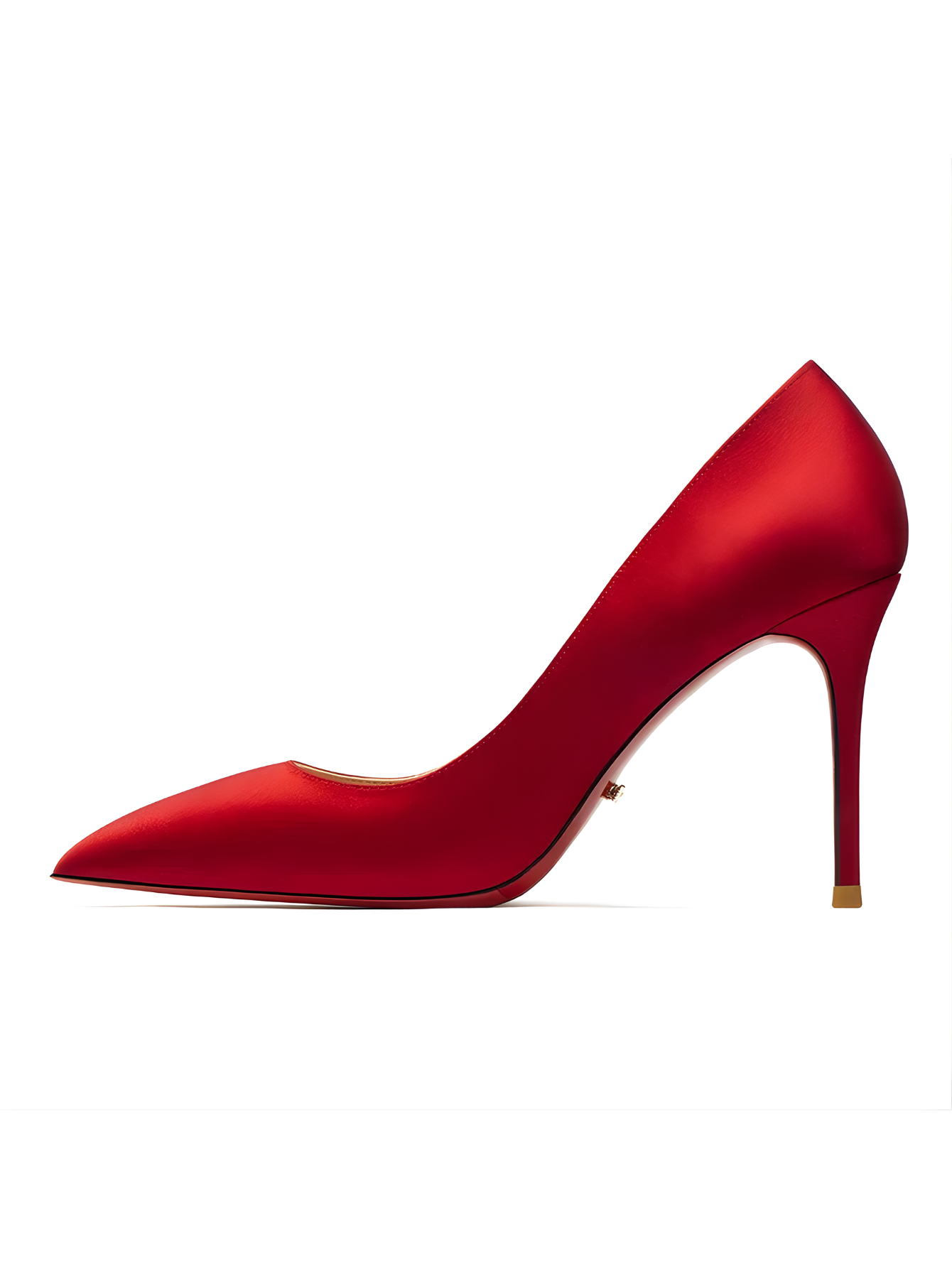 Elegant Red Pointed Toe Silk High Heels
