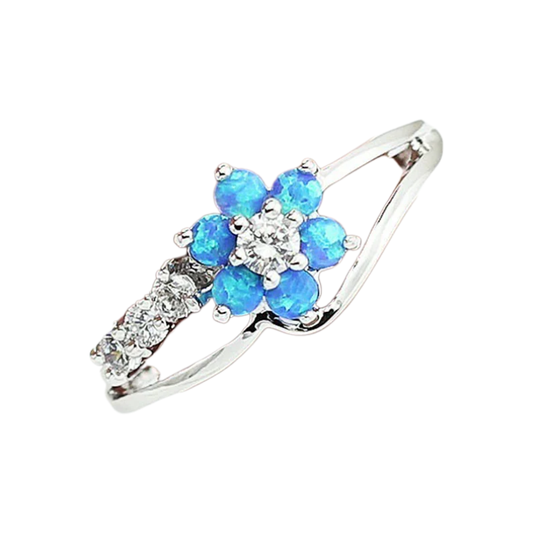 Sky Blue Flower Ring