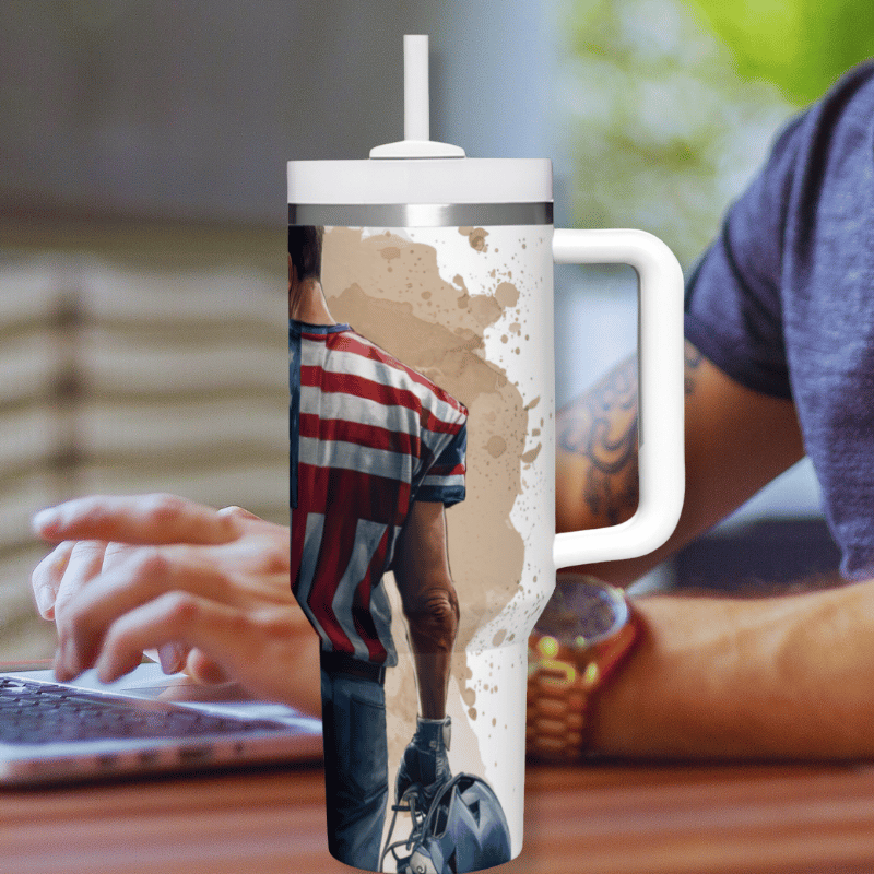 a mug with a picture of a man on it