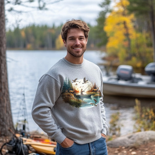 Fishing & Deer Hunting | Men's Fall Sweatshirt