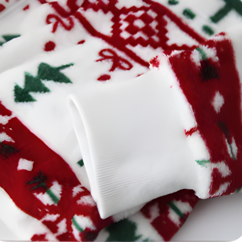 Christmas Print Plush Winter Cardigan Warm Long Sleeve Jacket