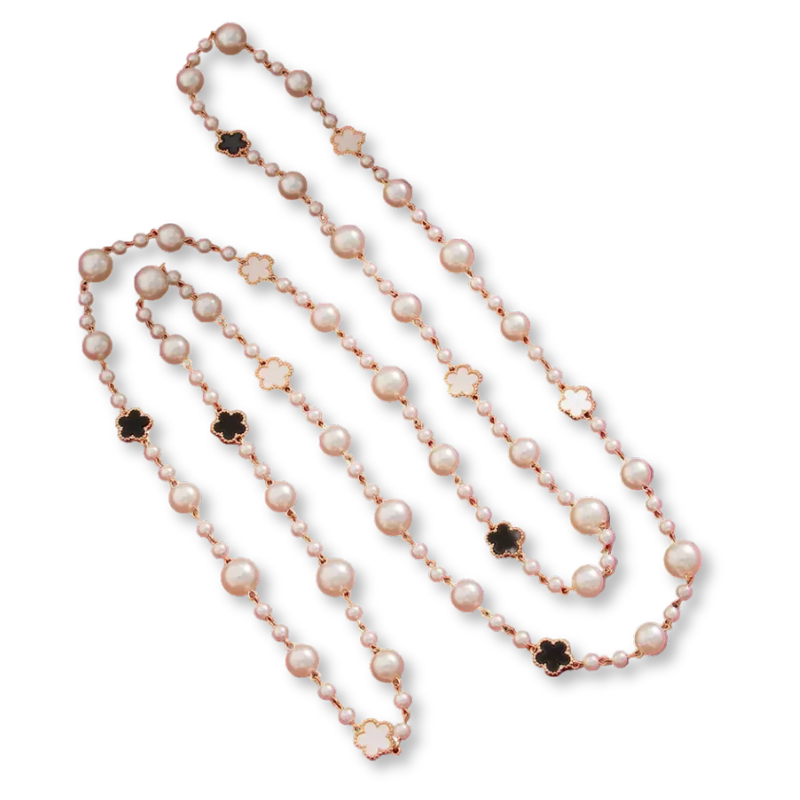 Floral Pendant Pearl Choker Necklace