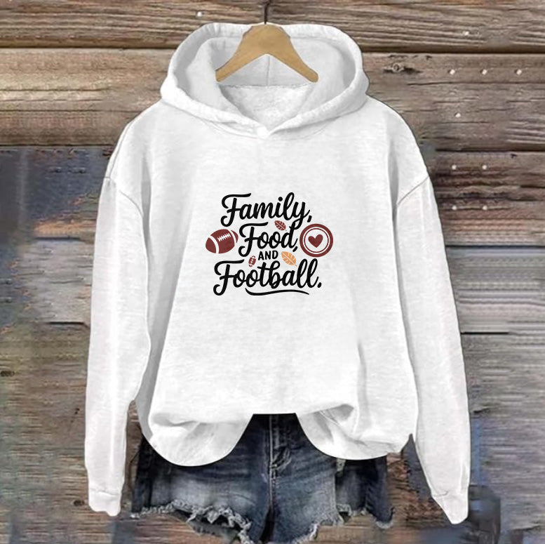 Family Food and Football | Women's Thanksgiving Hoodie