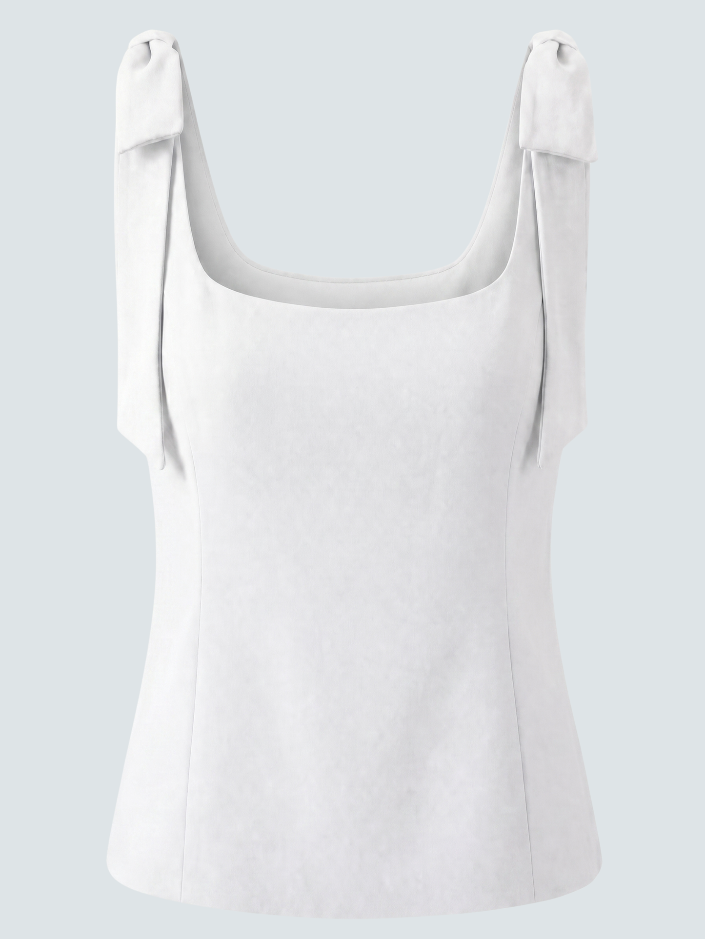 White Casual Bow Tank Crop Top