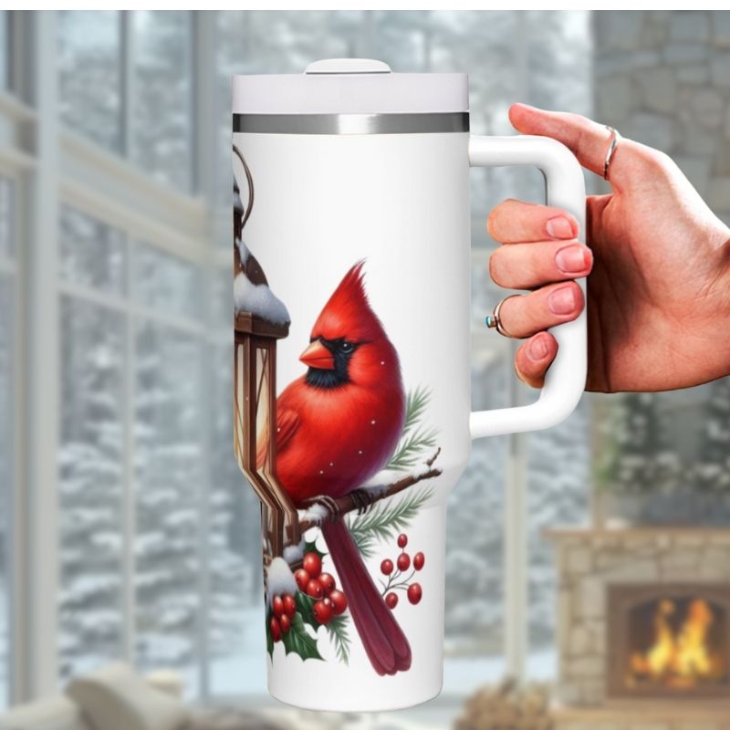 Red Cardinal and Lantern | 40 oz Tumbler