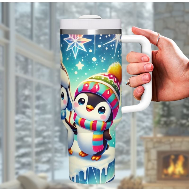 Christmas Winter Penguins  40 0z Tumblers