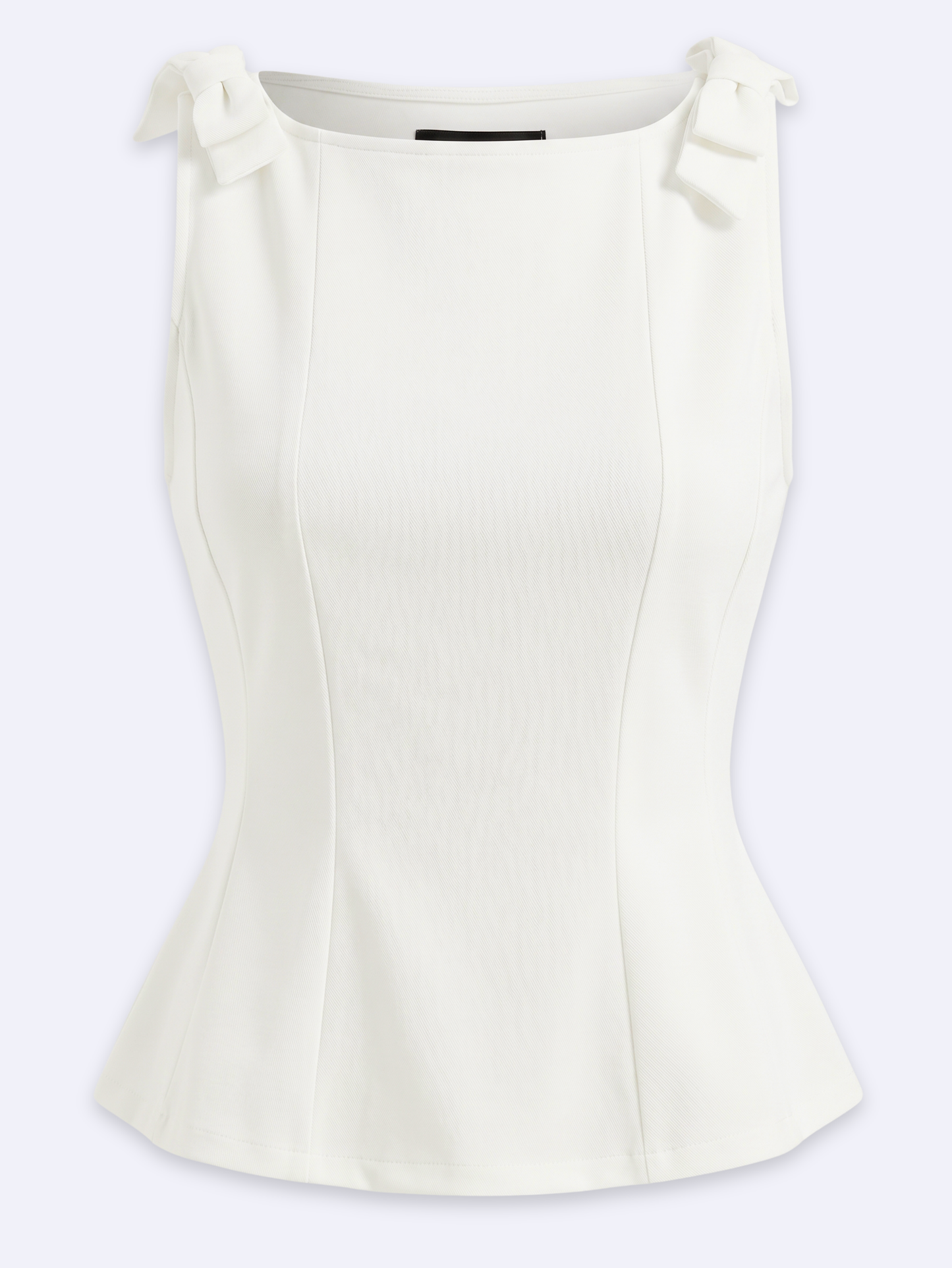 White Bowknot Sleeveless Cropped Tank Top