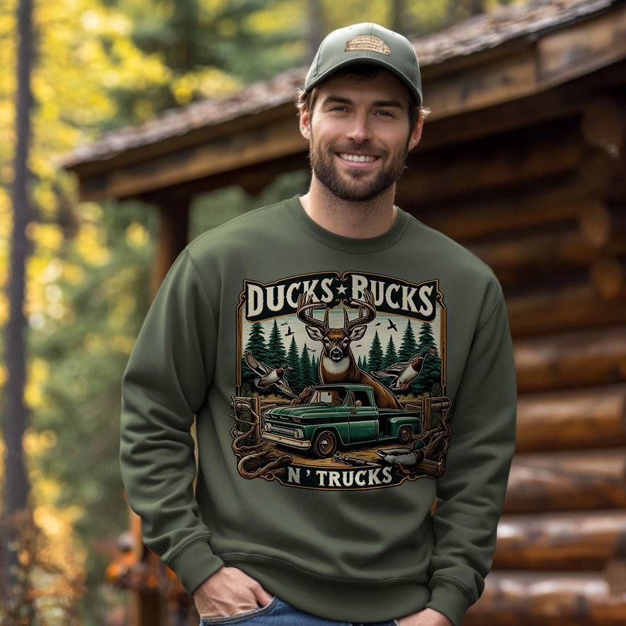 DUCKS BUCKS N' TRUCKS | Men's Fall Sweatshirt