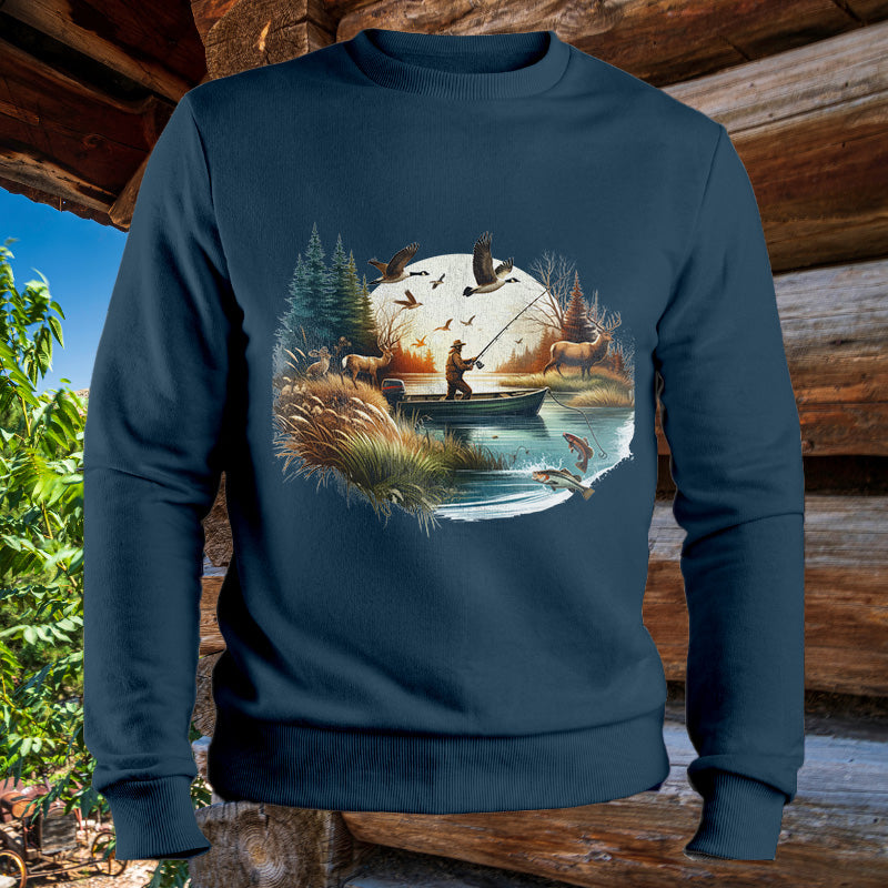 Fishing & Deer Hunting | Men's Fall Sweatshirt