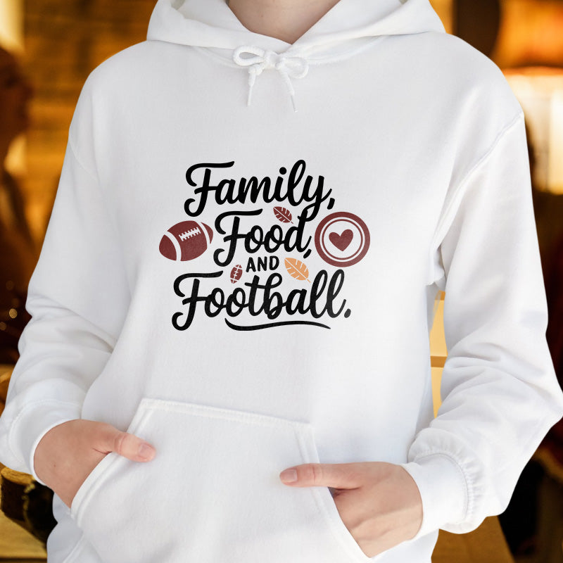 Family Food and Football | Women's Thanksgiving Hoodie