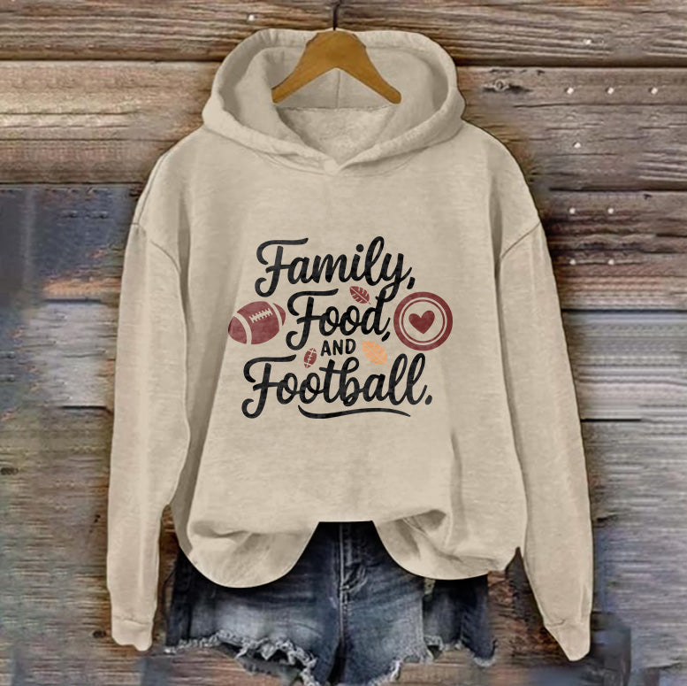 Family Food and Football | Women's Thanksgiving Hoodie