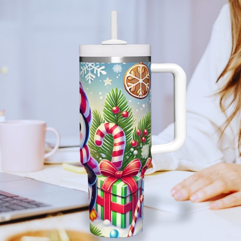 Christmas Candy with Penguin | 40 0z Tumbler