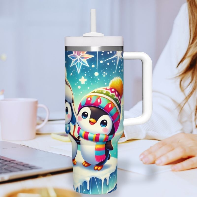 Christmas Winter Penguins  40 0z Tumblers