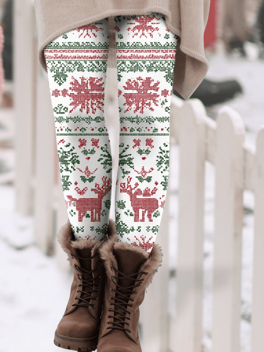 Christmas Print Warm Leggings