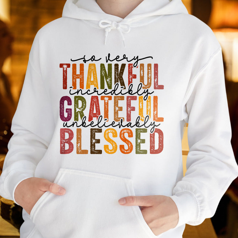 THANKFUL GRATEFUL BLESSED | Women's Thanksgiving Hoodie