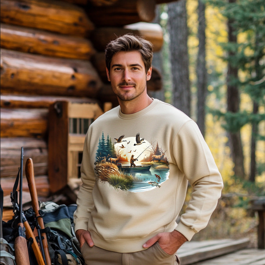 Fishing & Deer Hunting | Men's Fall Sweatshirt
