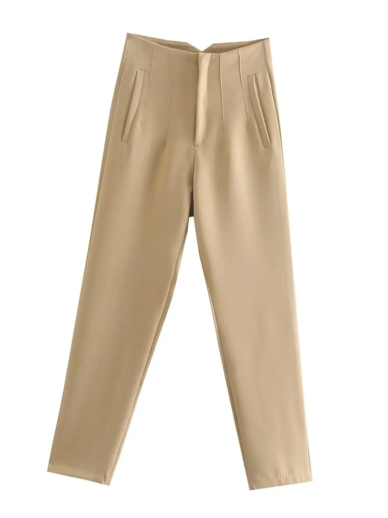 High Waist Pencil Trousers For Womens Office Wear in Beige, White & Khaki