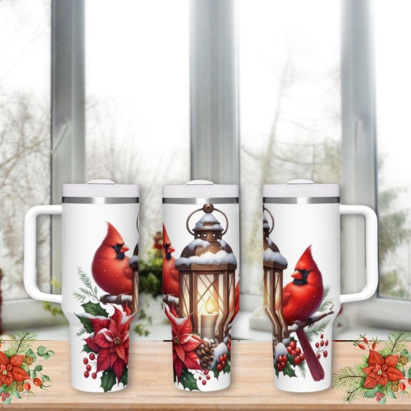 Red Cardinal and Lantern | 40 oz Tumbler