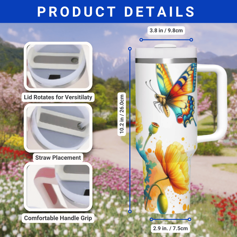 the product details of a travel mug