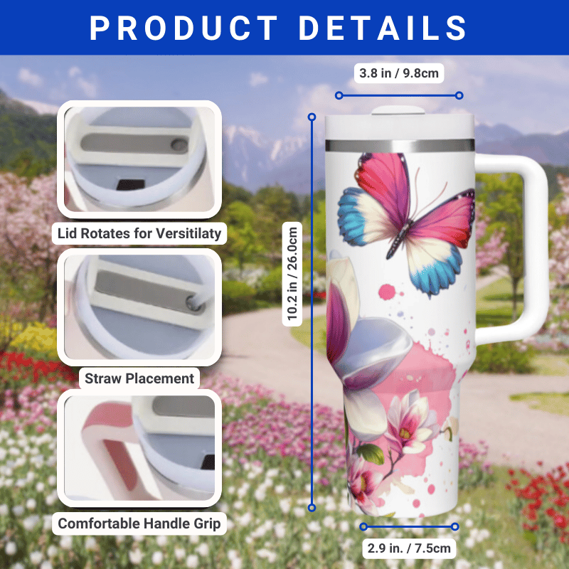 the product details of a travel mug