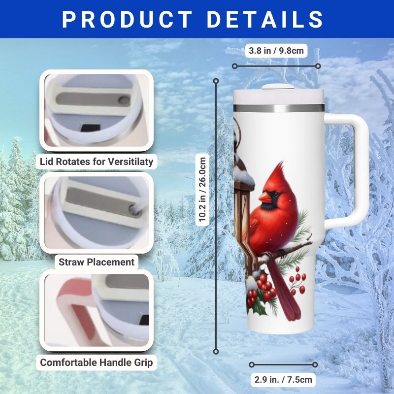 Red Cardinal and Lantern | 40 oz Tumbler