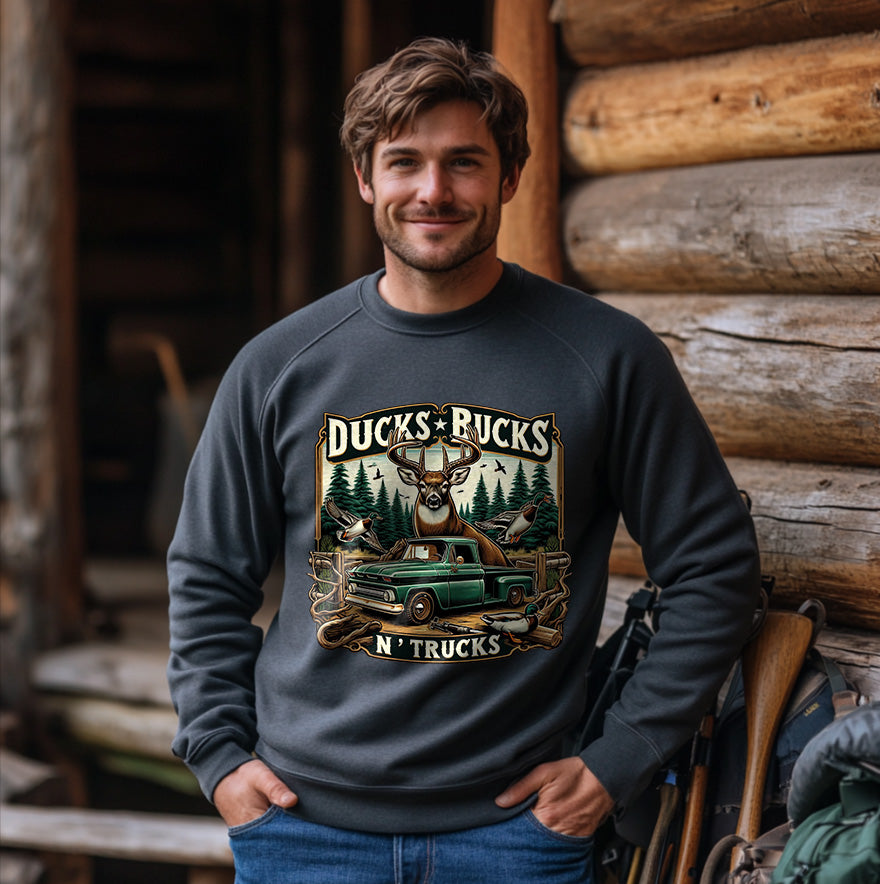 DUCKS BUCKS N' TRUCKS | Men's Fall Sweatshirt