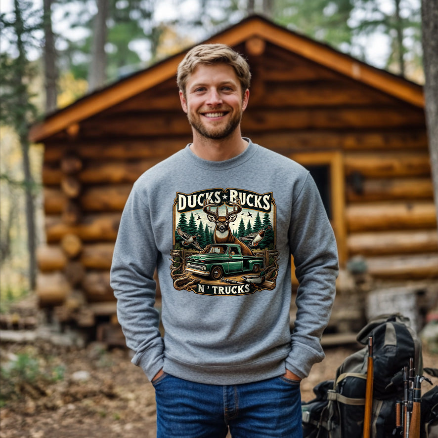 DUCKS BUCKS N' TRUCKS | Men's Fall Sweatshirt