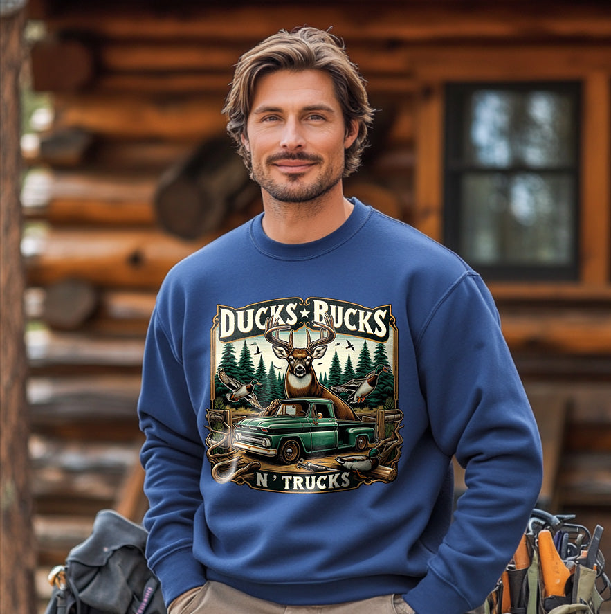 DUCKS BUCKS N' TRUCKS | Men's Fall Sweatshirt