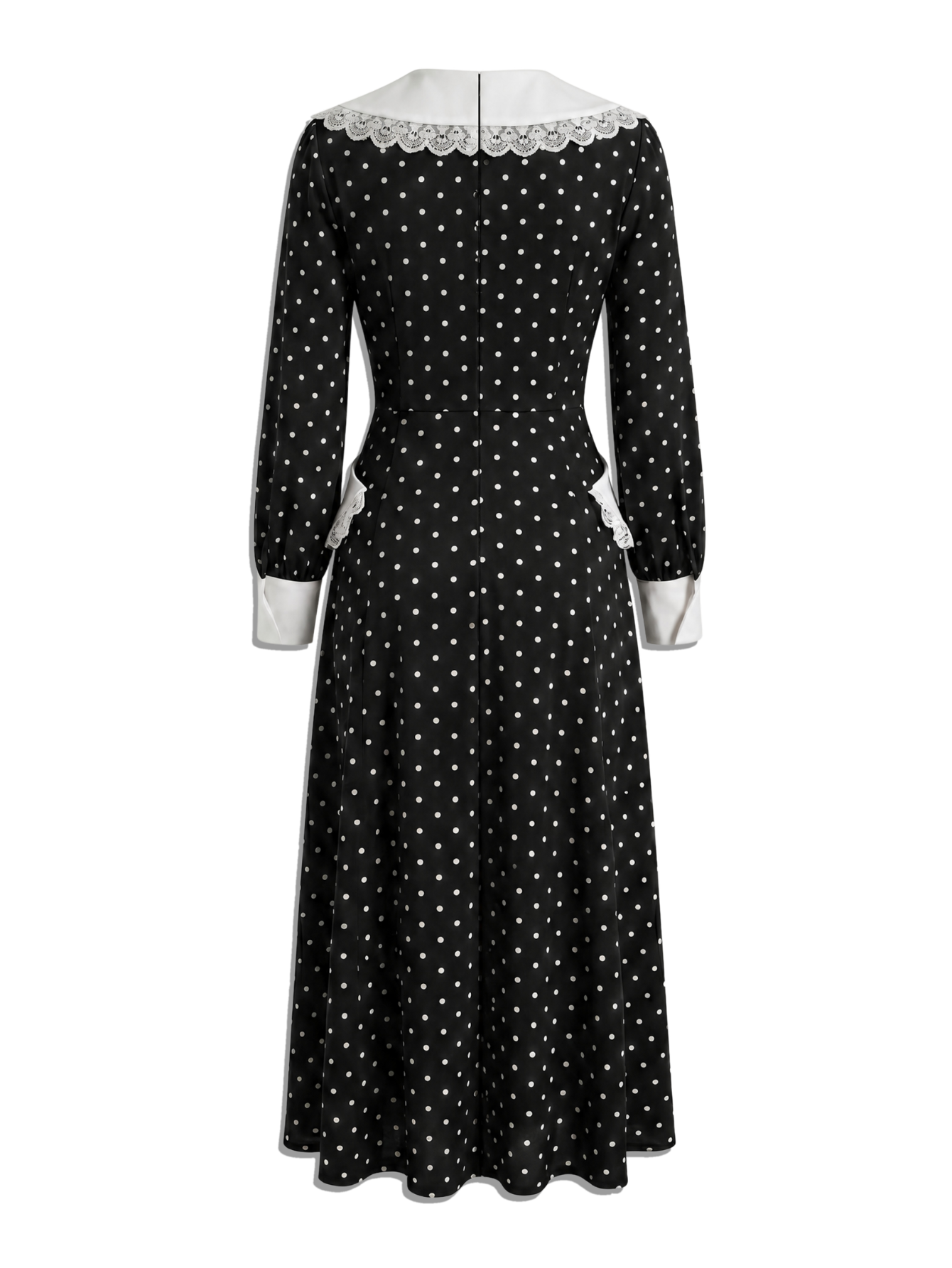 Slim Print Womens Dress With Doll Collar For Office Midi