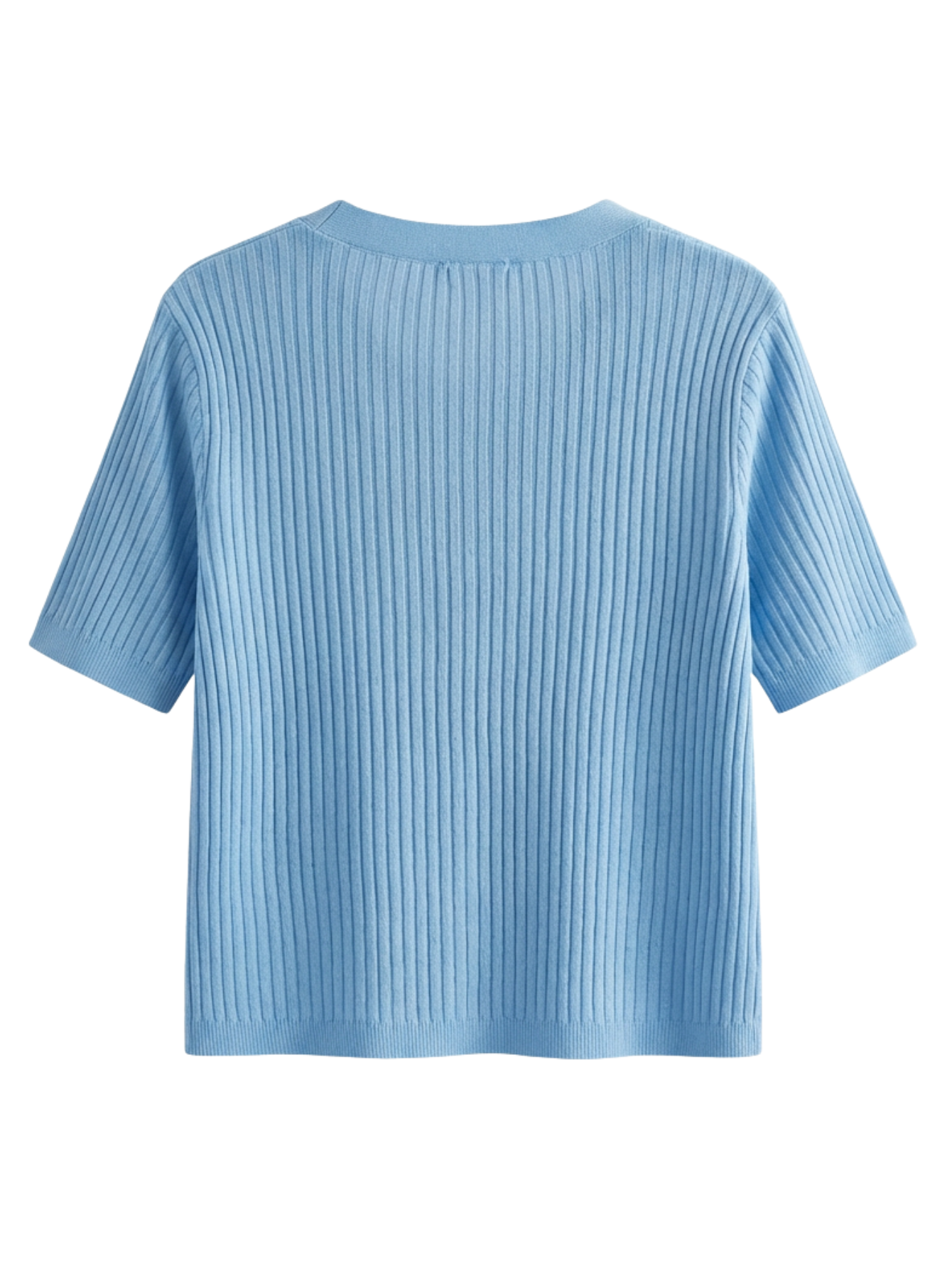 Sky Blue Ice Silk Knit Cardigan Crop Top