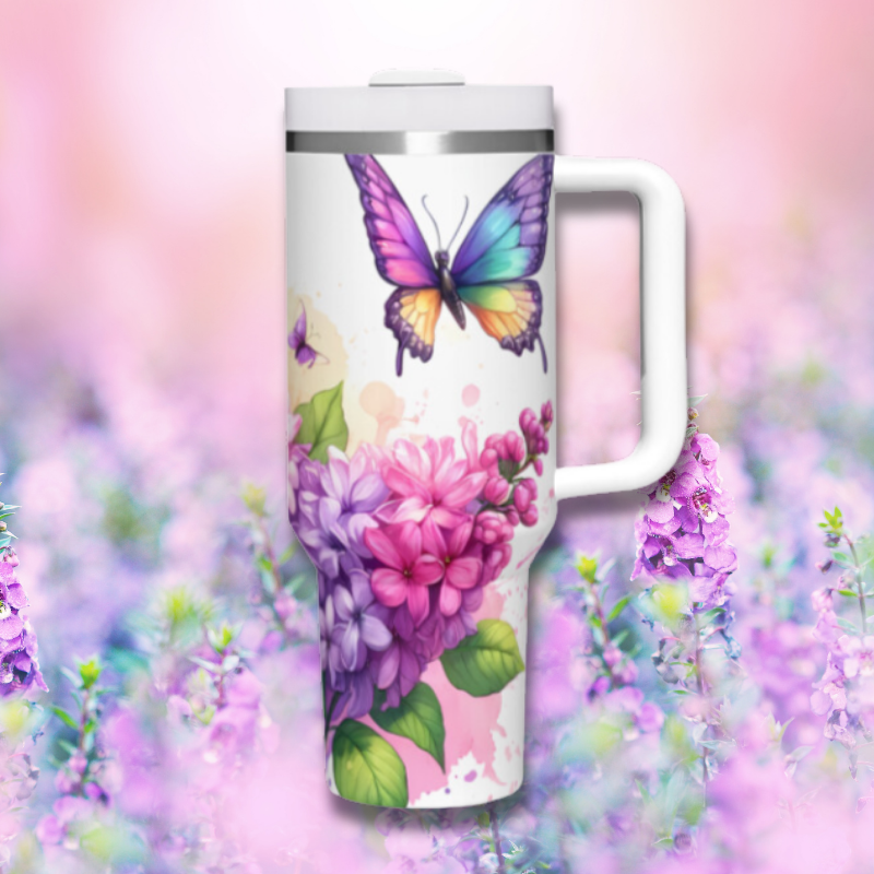 a picture of a coffee cup with a butterfly on it