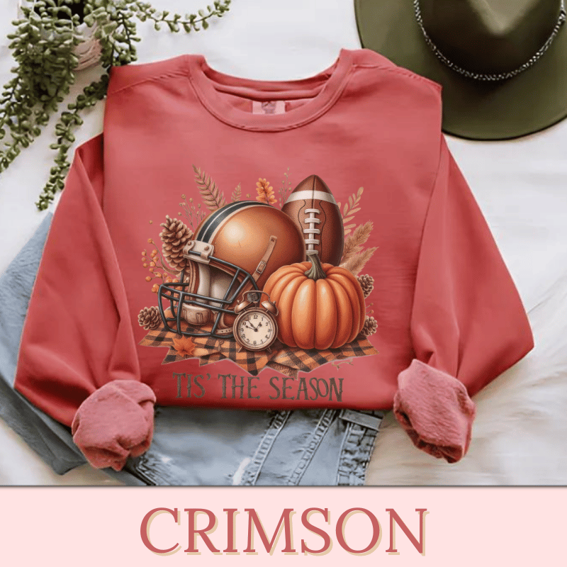 TIS' THE SEASON Women's Football Sweatshirt | Women's Fall Sweatshirt