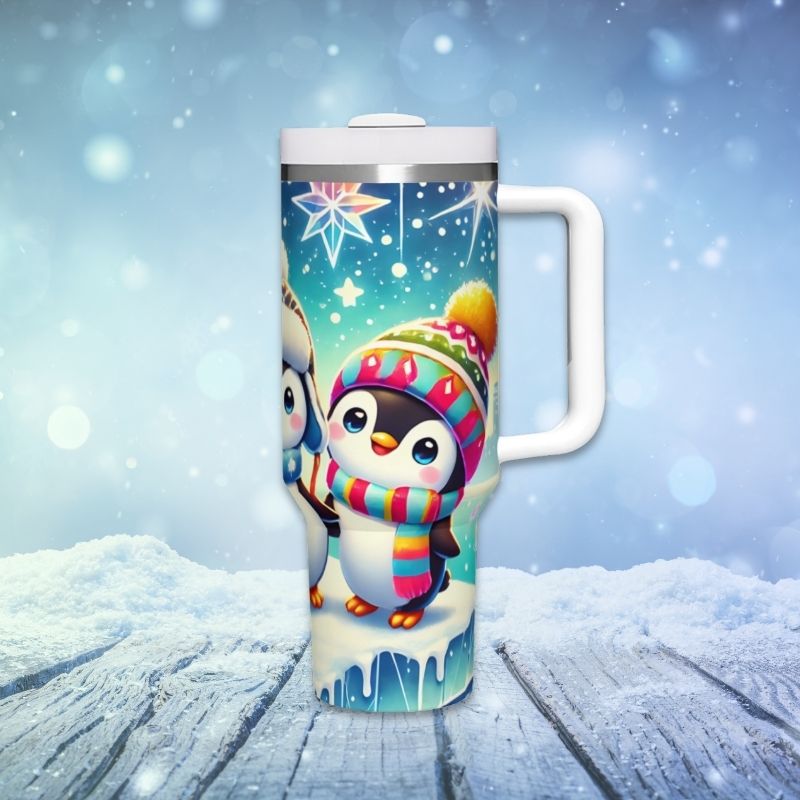 Christmas Winter Penguins  40 0z Tumblers