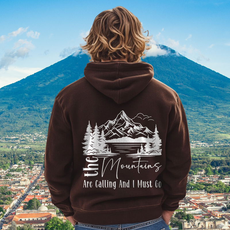 The Mountains Are Calling | Dark Colors | Men's Hoodie