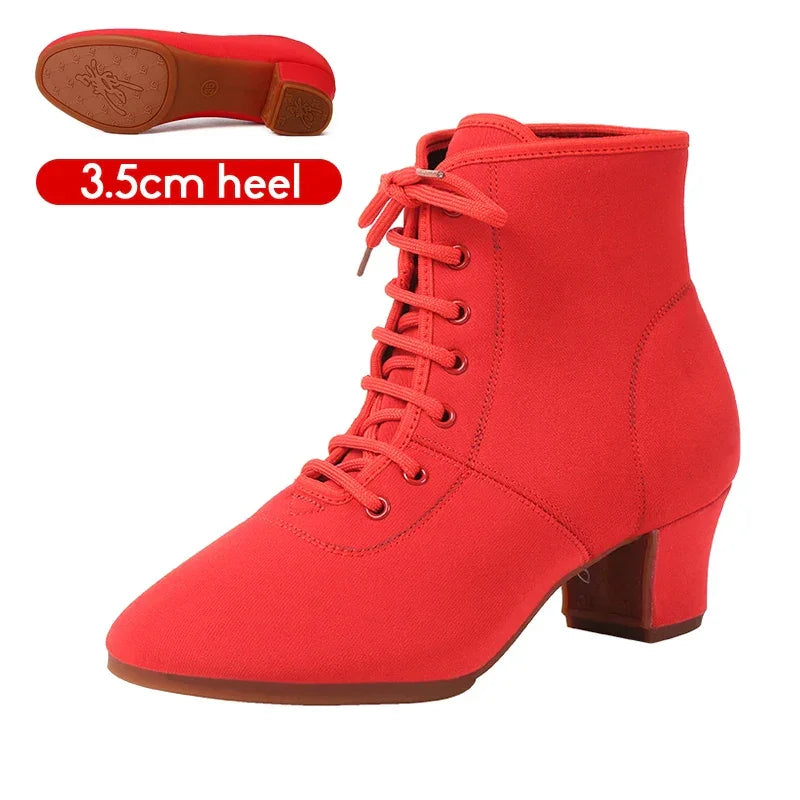 SWDZM Women Shoes Ballroom Dance Shoes Soft Sole Waltz Women Tango Jazz Latin Dance Shoes Middle Heel Ladies Dance Sneakers