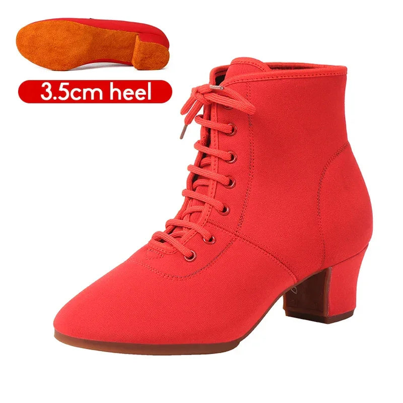 SWDZM Women Shoes Ballroom Dance Shoes Soft Sole Waltz Women Tango Jazz Latin Dance Shoes Middle Heel Ladies Dance Sneakers