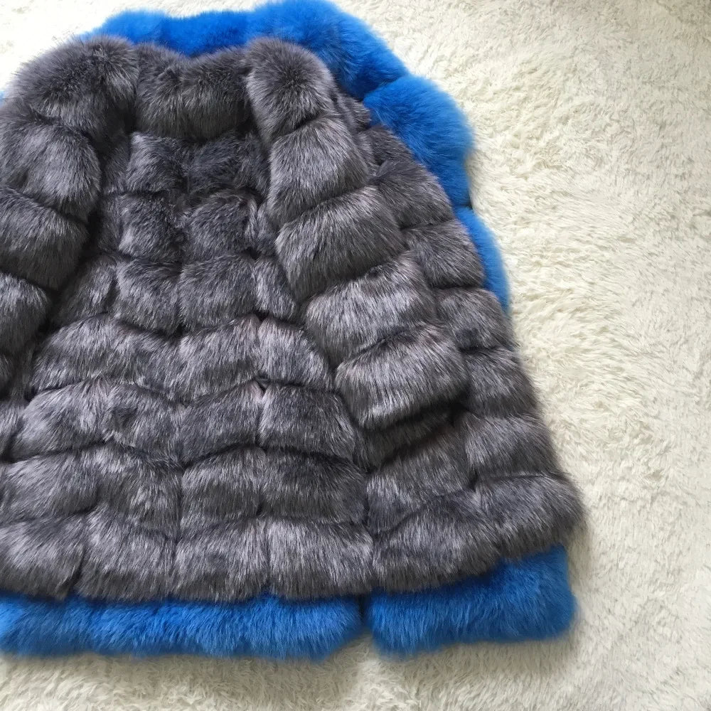 Long Sleeve Camel Faux Fur Coat With Thick Warm Lining