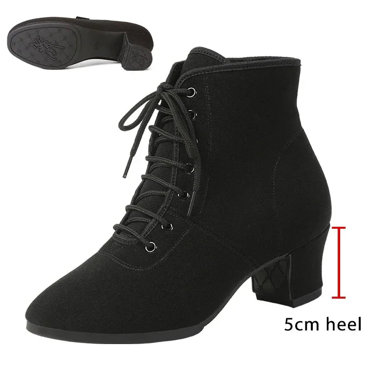 SWDZM Women Shoes Ballroom Dance Shoes Soft Sole Waltz Women Tango Jazz Latin Dance Shoes Middle Heel Ladies Dance Sneakers