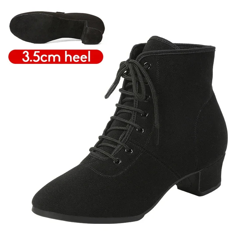 SWDZM Women Shoes Ballroom Dance Shoes Soft Sole Waltz Women Tango Jazz Latin Dance Shoes Middle Heel Ladies Dance Sneakers