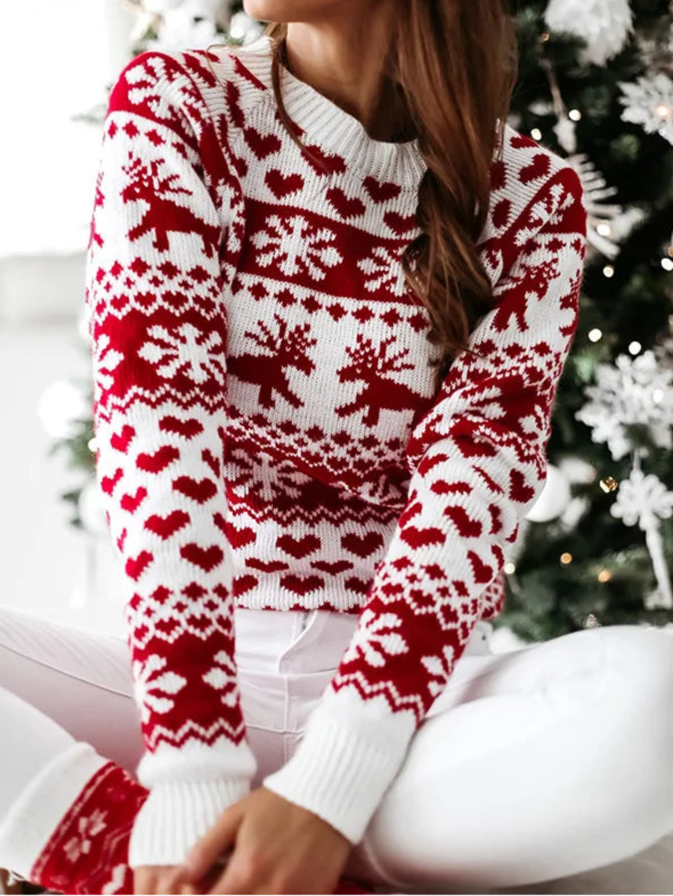 Jacquard Knit Winter Christmas Sweater