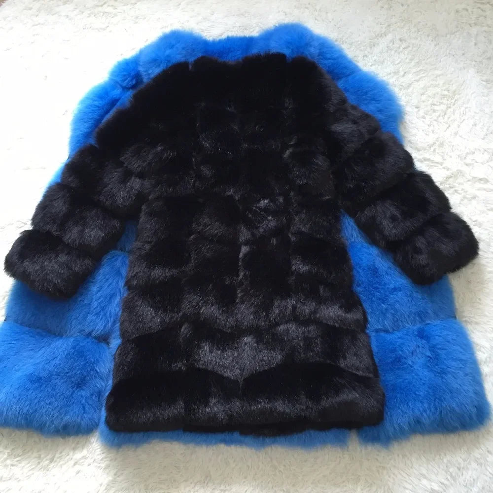 Long Sleeve Camel Faux Fur Coat With Thick Warm Lining