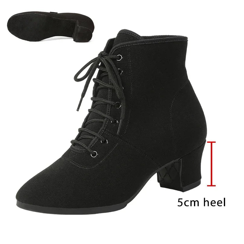 SWDZM Women Shoes Ballroom Dance Shoes Soft Sole Waltz Women Tango Jazz Latin Dance Shoes Middle Heel Ladies Dance Sneakers