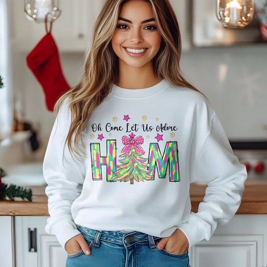 O Come Let Us Adore Him | Christmas Sweatshirt