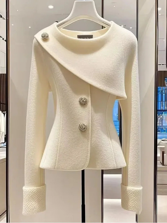 Polyester Loose Knit Cardigan Sweater Open Stitch For Women