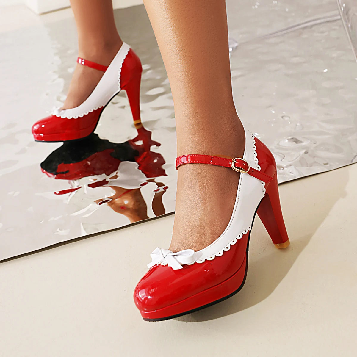 Mary Jane Patent Leather Platform Pumps | Colorful High Heels for Spring & Summer