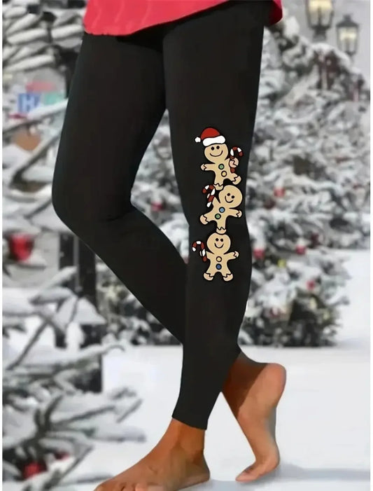 Black Christmas Print Leggings