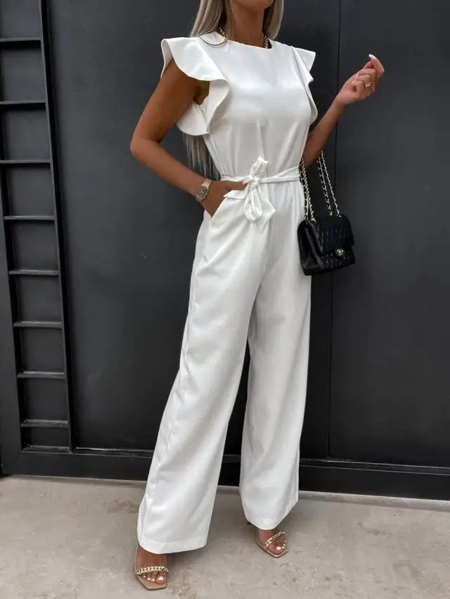 Women's Wide Leg Jumpsuit | Polyester Broadcloth | Relaxed Fit