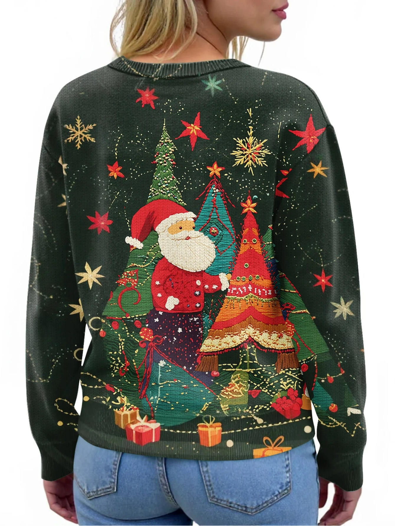 Festive Christmas Printed Cardigan