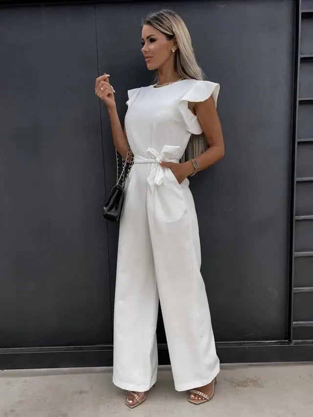 Women's Wide Leg Jumpsuit | Polyester Broadcloth | Relaxed Fit